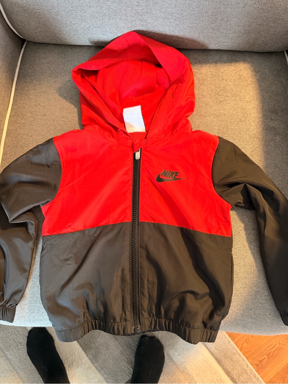 Nike Kids Red and Black Hooded Jacket